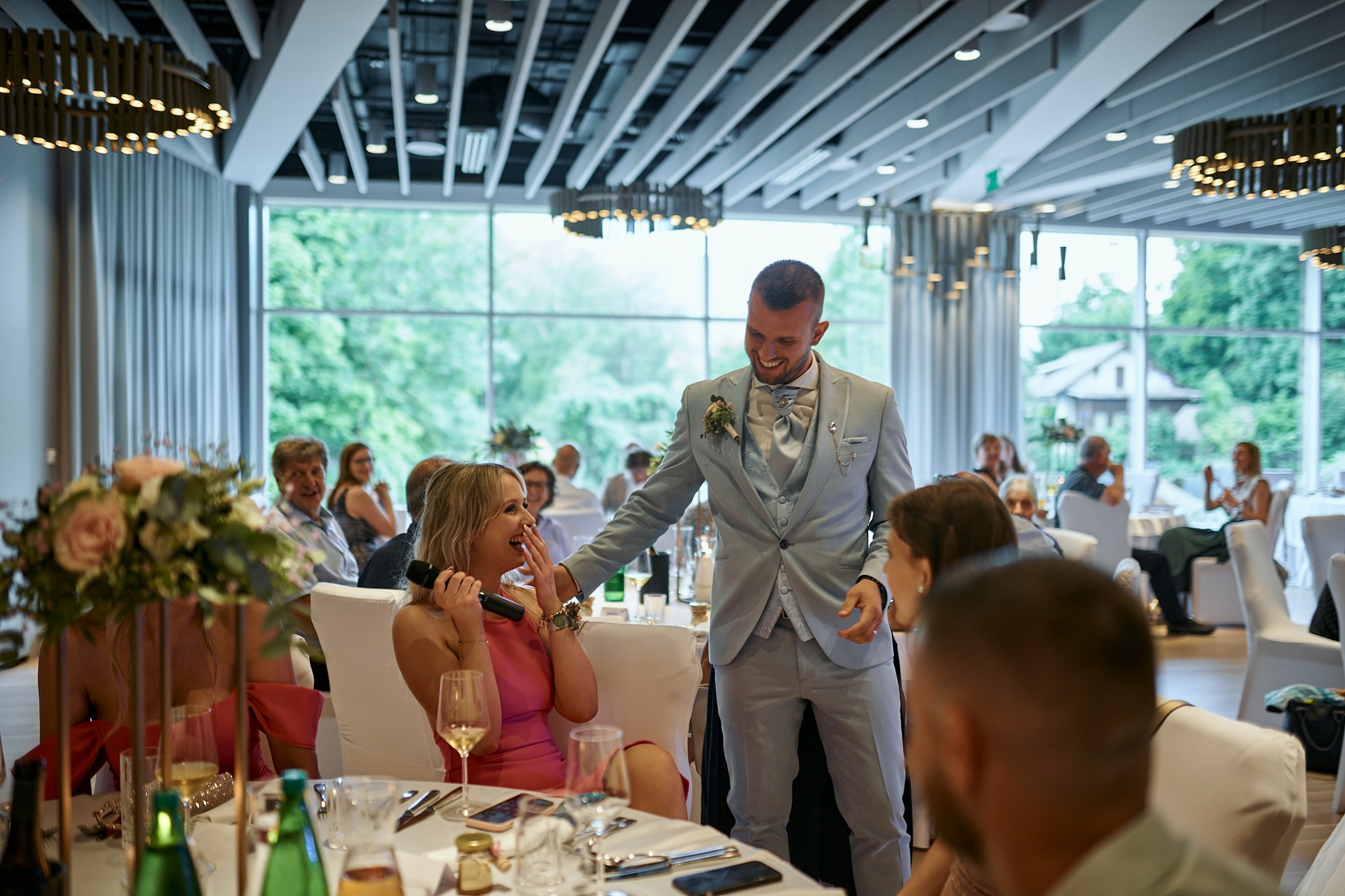 Bride and groom sharing an emotional embrace on their wedding day