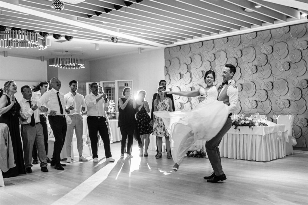 Late evening at a wedding celebration, Bled Rose Hotel